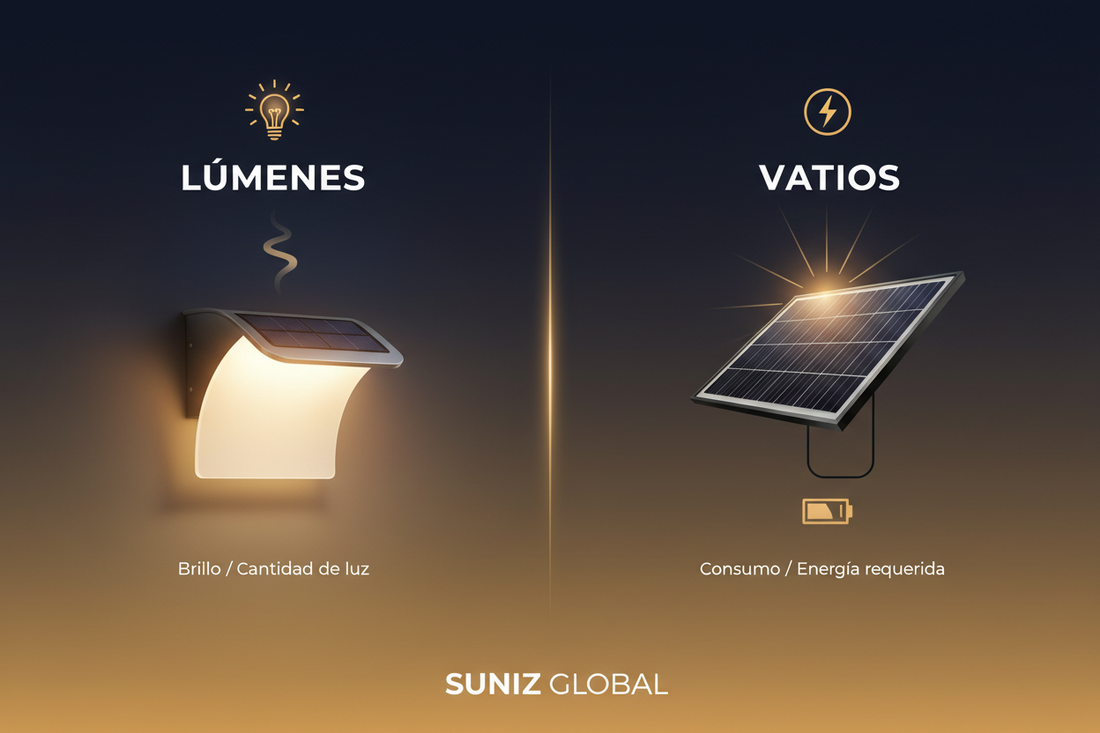 ¿Qué significan realmente los lúmenes y los “W” en las lámparas solares?