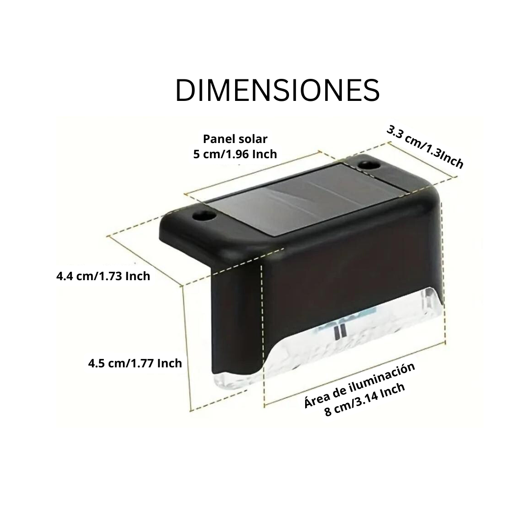 Luz LED solar para exteriores | Luces para Jardín Terraza Balcón Escaleras